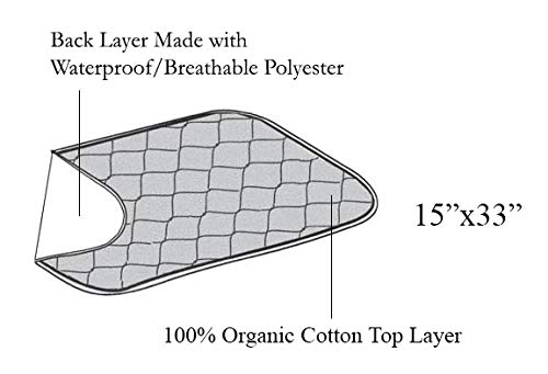 American Baby Company Prave multiuso acolchoada à prova d'água feita com camada superior de algodão orgânico, cor natural,