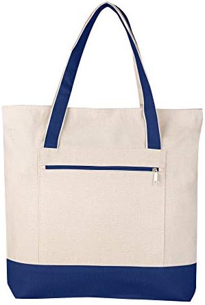 Bolsas com zíper de lona resistente a granel - 4 pacote - sacos de lona simples para praia, trabalho, viagens, compras e muito mais!
