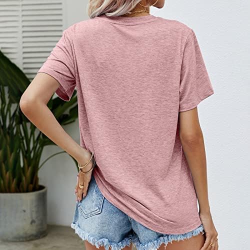 Mulheres t camisetas gráficas letra engraçada letra impressa de manga curta túnica tops casuais Crepinhas de verão Bloups