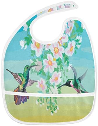 Emelivor Bright Birds Flores babadores para bebês menino alimentando babadores babadores à prova d'água para meninos meninas comendo