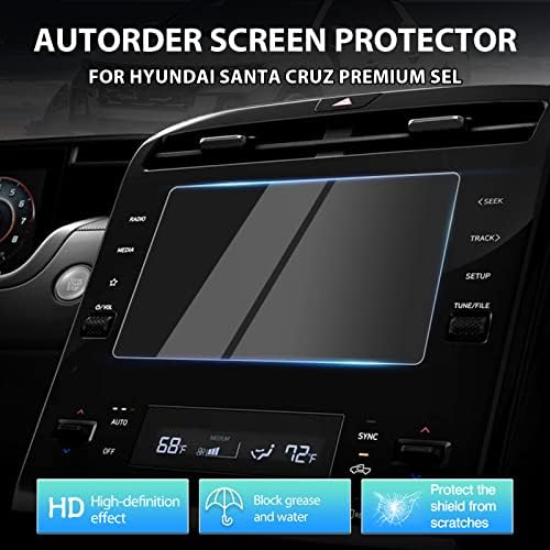 Autorder Custom Fit for Screen Protector 2022 2023 Hyundai Santa Cruz Acessórios de 8 polegadas Pet Navigation Screen Protective