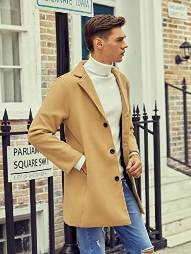Jaquetas para homens - botão sólido de homem através do casaco de colarinho de lapela