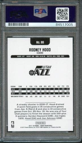 2017-18 NBA Hoops #86 Rodney Hood assinado Auto 10 ps