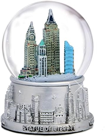 Nova York Silver com globo de neve em cores 3,5 polegadas de altura