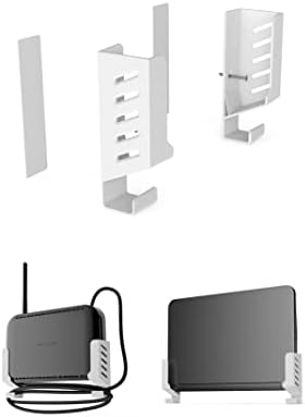 ZZHDESBY Laptop Mount Cable caixa de montagem de parede Montagem de parede do roteador Rack de armazenamento de montagem de parede Compatível com laptops/wifi/MacBooks/caixas de TV/interruptores de rede/modems/dispositivos de áudio e mais