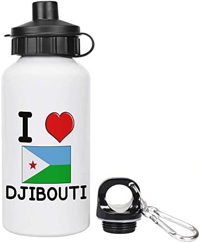 Azeeda 600ml 'eu amo djibouti' reutilizável garrafa de água / bebida