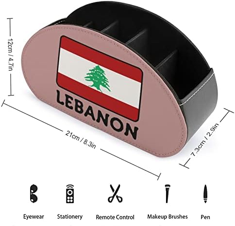 Bandeira do titular de controle remoto do Líbano Organizador de mesa de couro para material de escritório controlador