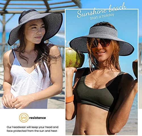 Chapéus do sol para mulheres da moda da moda Brim Brim Hat Roll-Up Salt Sun Visor Hat