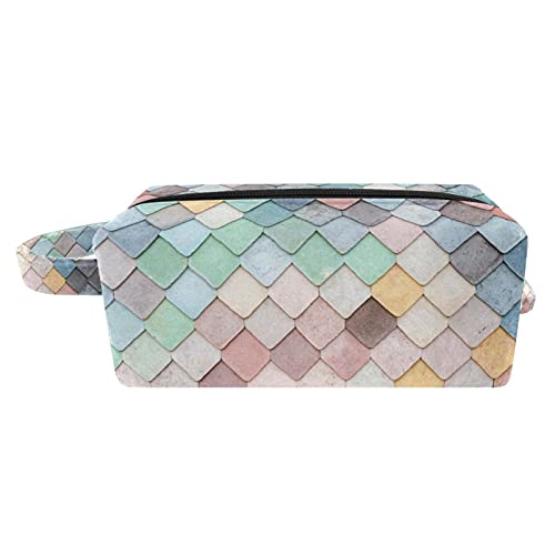 Bolsa de maquiagem bolsa de cosméticos bolsa colorida de saco de higiene saco geométrico com zíper e alça
