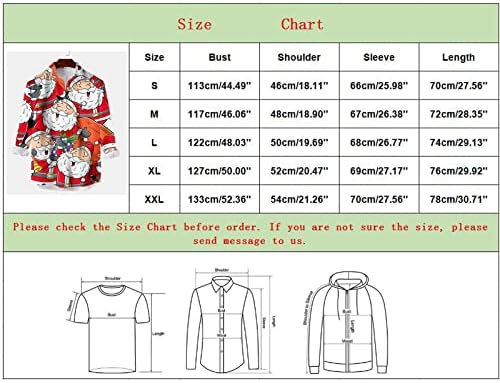 Wybaxz 2022 Men Natal Men casual Manga longa Autumn Winter Christmas 3D Camisas impressas da moda camisetas de blusa