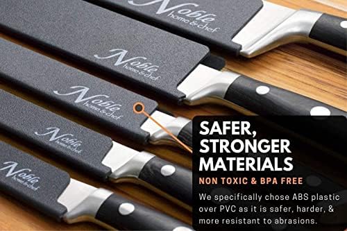 Rolo de faca do chef e pacote de guardas de faca de 10 peças. O Saco de Faca segura 10 facas, além de cutelo e bolsa com zíper. As bainhas das facas são duráveis, não-BPA e linhadas. Facas não incluídas