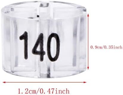 Somentekxy 20pcs marcadores de tamanho claro que codificam tags de tamanho de plástico números para cabides padrão de roupas