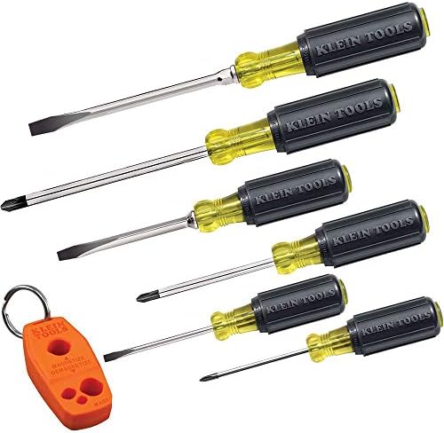 Klein Tools 85146 Conjunto de fenda com magnetizador/desmagnetizador para pontas magnéticas 3 Ferramentas de fenda com fenda e Klein
