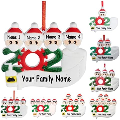 Família AMApark de 1,2,3,4,5,6,7 Nome personalizado Customizado 2022 Ornamentos de Natal Decorações de ornamentos pendurados para