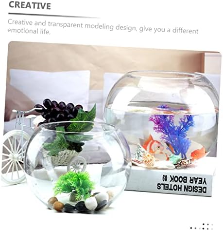 Homoyoyo Glass Tank de vidro Aquário Aquário Tanque Mesa Topper Decoração botânica Desktop Fish Tank Tanque de aquário