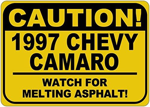 1997 97 Chevy Camaro Cuidado Sinal de asfalto - 12 x 18 polegadas