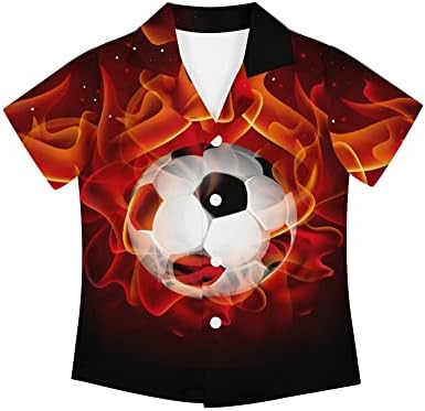 Camisetas ativas do garoto de futebol de bombeiros coloranimal com botão de camiseta de camisetas para estudantes da escola juniores, com idades entre 7 e 16 anos