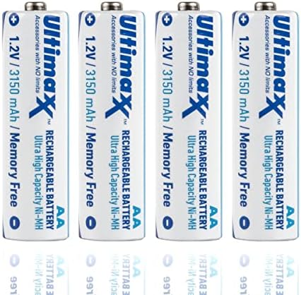 Ultimaxx 4x AA Baterias recarregáveis ​​3150 mAh Ni-MH de ultra alta capacidade