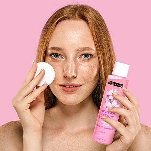 Freeman Beauty Makeup Remova o toner da avelã para o rosto, hidratando a flor em cereja coreana, rosa, 6,1 fl oz