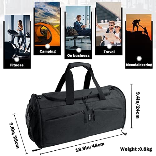 Bag de mochila de viagem de Noelen Gad para homens 50l Média de ginástica esportiva com bolso de separação e sapatos de separação seca