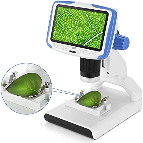 Llamn 200x Microscópio Digital 5 '' Tela de vídeo Microscópio Microscópio Eletrônico Presente Ferramenta de Biologia Científica