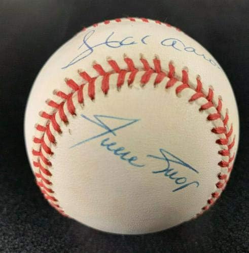 Hank Aaron & Willie Mays assinou a Liga Americana de Americana JSA Loa - Bolalls autografados