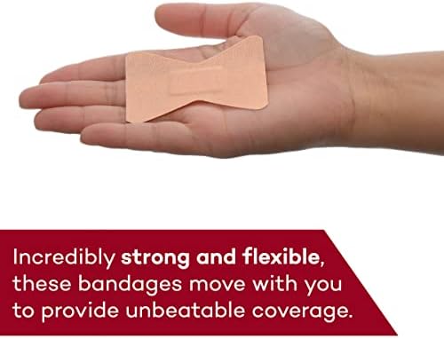 Dealmed Fabric FingertiP Bandragens adesivas flexíveis-100 bandagens de contagens com almofada antiaderente, látex livre de feridas para o kit de primeiros socorros, 1 3/4 x 3