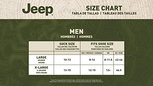 Jeep Men's Heavy Duty Wool Socks-2 Par de pares com pacote com conforto de embalagem