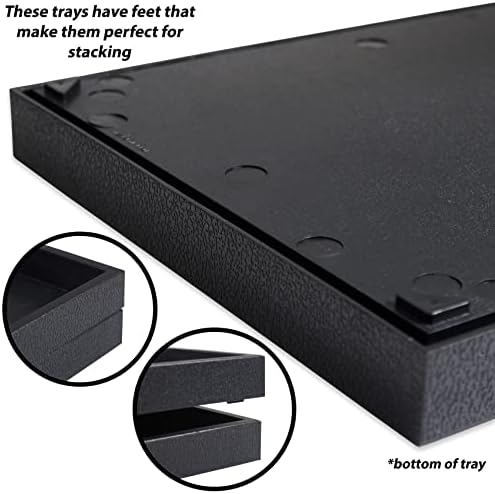 Bandeja de plástico preto da Companhia de Botebox com compartimentos de 12 barras inserção de bandeja de madeira branca para armazenamento