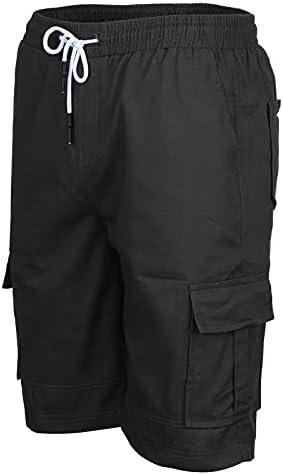 Kangma Men's Casual Cargo Shorts Elastic da cintura Coloque o treino de trepadeiras de trecho de tábua de corredor bolsos