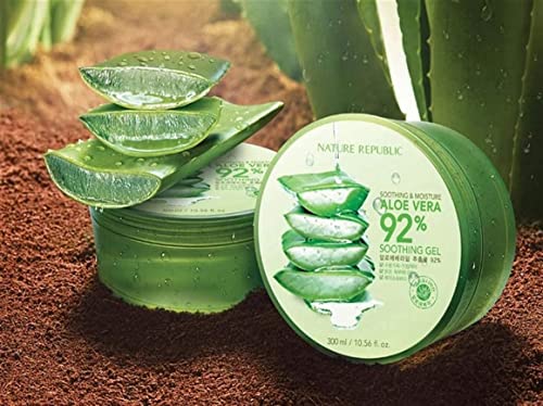 Nature Republic New calmante e umidade Aloe vera 92% gel, 10,56 fl oz