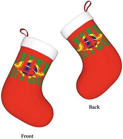 Cutedwarf brasileiro jiu jitsu meias de Natal ornamentos de férias de Natal Lareira de pendurar meias de 18 polegadas de 18 polegadas