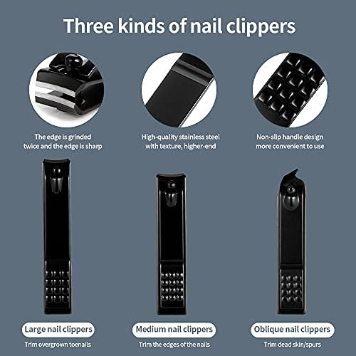 Ganyuu 7/10/16/18 PCs Manicure Cutters Clipper unhas Conjunto de unhas de aço de aço inoxidável colher unhas Clippers Pedicure
