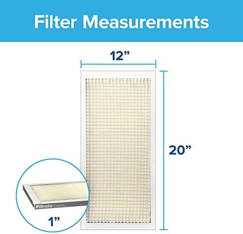 Filtrete 12x20x1 Filtro de ar, MPR 300, Merv 5, Living Living Basic Basic Poeira de 3 meses Filtros de ar de 1 polegada, 6 filtros
