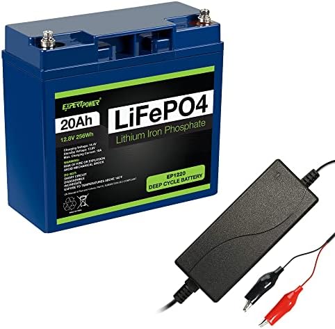 Pacote de bateria e carregador especialista - 12V 2A carregador / 12V 20AH Bateria de lítio LIFEPO4