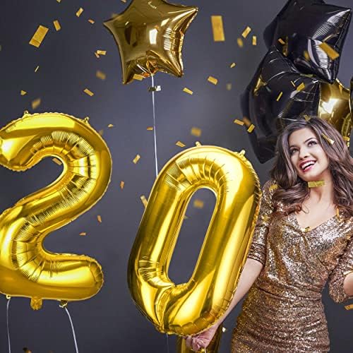 Joyypop 40 polegadas Número de ouro Balões frustrando grande número de hélio 0 balão para aniversário de aniversário decorações