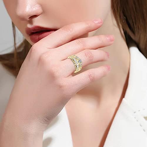 Wybaxz para cima e para baixo anel para o anel da filha do casal com diamantes para mulheres jóias de moda Acessórios populares