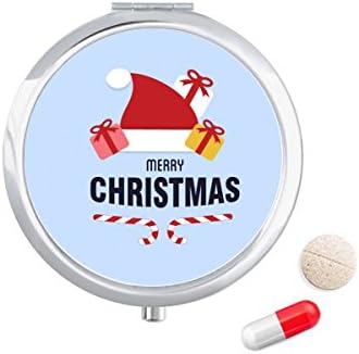 Feliz Natal Papai Noel Claus Chapéu Cague Pocket Pocket Medicine Storage Caixa de armazenamento Distribuidor