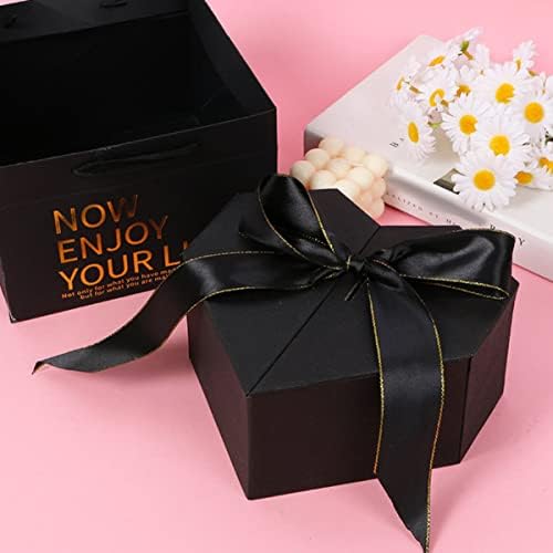 Gadpiparty Box embrulhando o coração presente de idade, aniversário romântico com papel floral em forma de coração em forma de coração