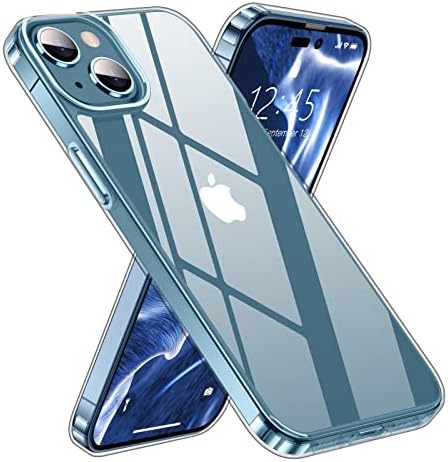 XIWXI Compatível com o iPhone 14 Pro Case Clear, Anti-amarelo-amarelo transparente Casos de telefone de proteção à prova de choque para iPhone 14 Lançado 2022