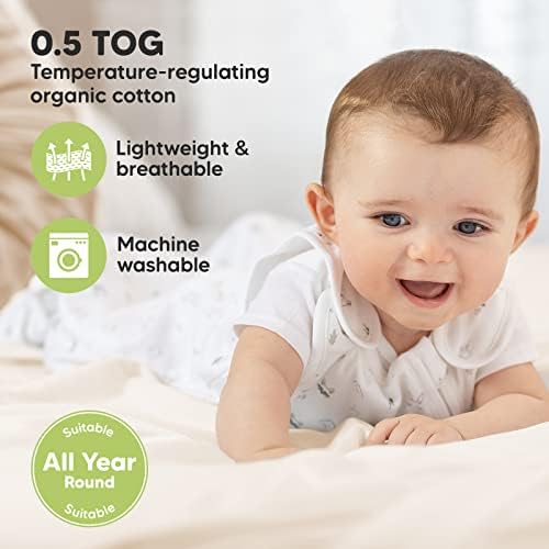 Keababies Sack de sono para bebê 0-3/3-6 meses e sacos de dormir para bebês-manto de algodão orgânico, manto de algodão