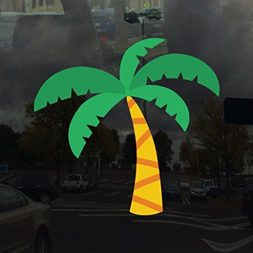 Folhas de desenhos animados de palmeira de trocadilho aplicáveis ​​- Decalque de vinil colorido vibrante para uso ao ar livre em carros, ATV, barcos, janelas e muito mais - colorir 6 polegadas