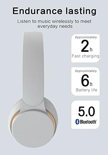 Fones de ouvido sem fio Bluetooth 5.0 para Samsung Galaxy A8 Star sem fio sobre o ouvido Bluetooth Folding Headphones Hi -Fi Bass dinâmico dinâmico, fone de ouvido macio com microfone - branco