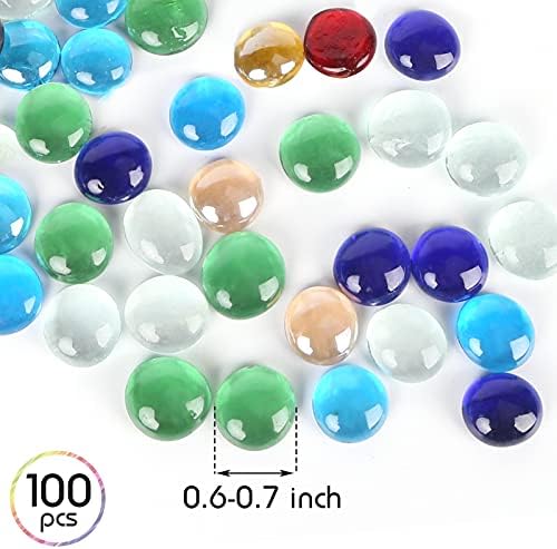 FuturePlusx 500pcs Cerulean Marbles Aquarium seixos e 100pcs preenchem 0,3L vol. Premium corlorful mixed Color Flat Gems