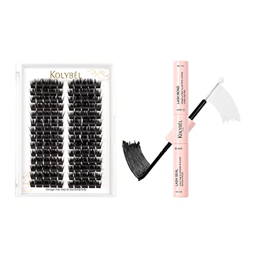 Lashes de cluster KD1 Mix D Curl & Lash Bond 5ml e Seal 5ml Hold Strong 48-72 Hours