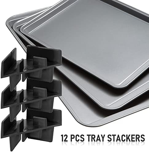 A2B 12pcs Bandejas de bandeja de bandeja de plástico reutiliza clipes de bandeja plástica Stackers Durady Durable Stackers Freeze