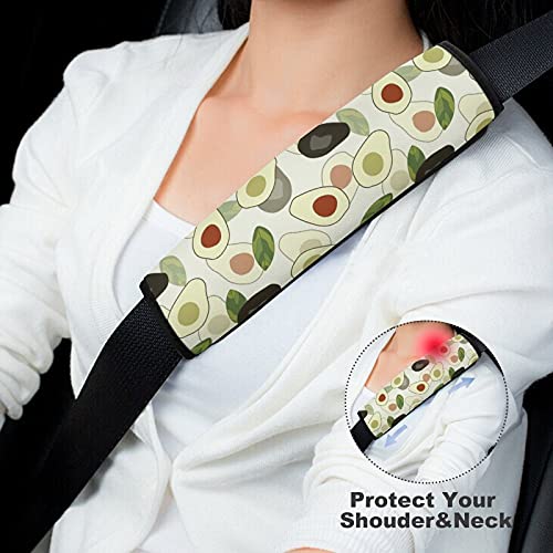 Avocados verdes Padrão Tampa da almofada de cinto de segurança para adultos Crianças, Protetor de almofada de cinta de cinto universal de segurança suave, para tampas de bolsa de mochila