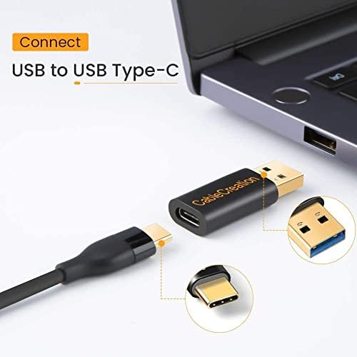 Pacote - 2 itens: cabo USB C curto + USB3.1 C fêmea para USB adaptador masculino