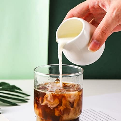 Upkoch café creme 6pcs Creme de cerâmica jarro de leite arremessador de leite leite creamer molho de molho de barco de barco
