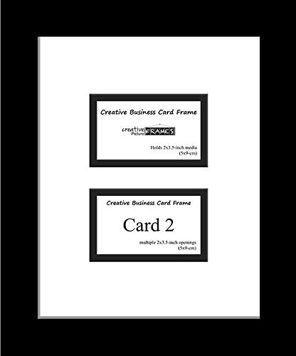 Quadros de imagem criativa 7-2 x 3,5 Abertura do cartão de visita preto com 8 x 22 tapete-branco-preto duplo, moldura, cabide de parede instalada